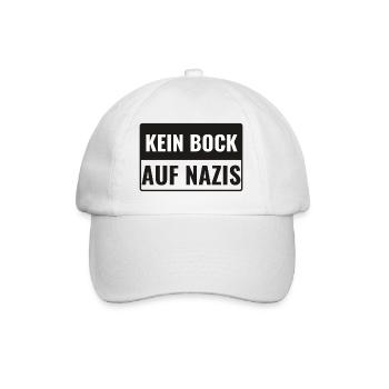 Kein Bock auf N#zis! - Baseballkappe - Weiß/Weiß - Vorne