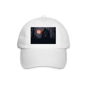 Poster Illustration Maison Hantée - Casquette classique - blanc/blanc - Devant