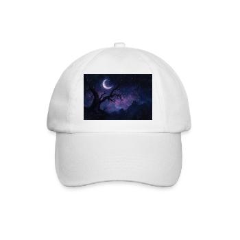 Night Landscape Illustration Poster - Baseball Cap - white/white - Front