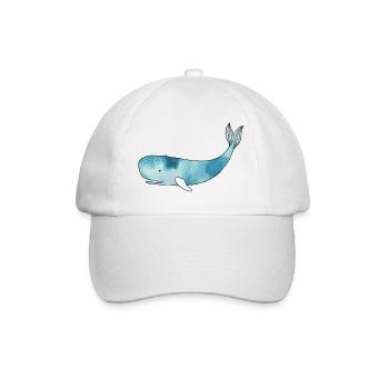 Watercolor Whale - Baseballkappe - Weiß/Weiß - Vorne