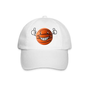 Happy basketball showing thumbs up - Baseball Cap - white/white - Front