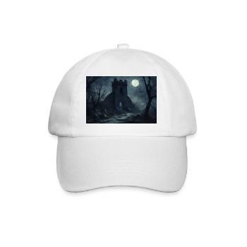 Poster Illustration Medieval Landscape in Ruins - Baseball Cap - white/white - Front