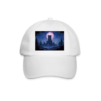 Poster Illustration Medieval Landscape in Ruins - Baseball Cap - white/white - Front