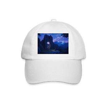 Poster Illustration Medieval Landscape in Ruins - Baseball Cap - white/white - Front