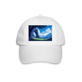 Mountain Landscape Illustration Poster - Baseball Cap - white/white - Front