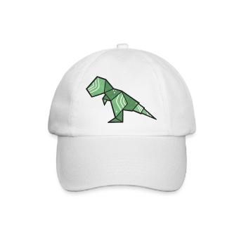 T-Rex Dino Origami Style - Baseballkappe - Weiß/Weiß - Vorne