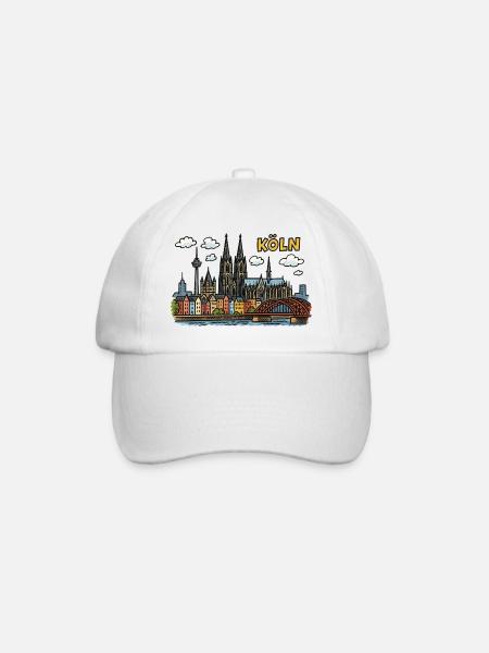 koeln skyline - Baseballkappe - Weiß/Weiß