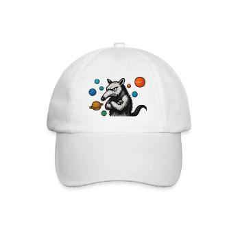 Ameisenbär mit Planeten - Baseballkappe - Weiß/Weiß - Vorne