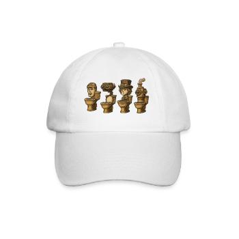 Steampunk Toilet Characters PNG Art - Baseball Cap - white/white - Front