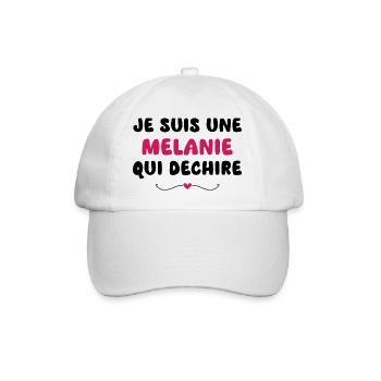 t shirt je suis une Melanie qui déchire - Casquette classique - blanc/blanc - Devant