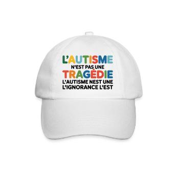 L'autisme N'est Pas Une Tragédie - Casquette classique - blanc/blanc - Devant