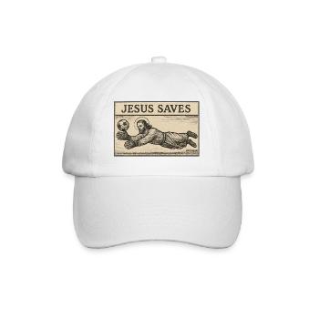 Jesus rettet – Göttliche LOLs - Baseballkappe - Weiß/Weiß - Vorne