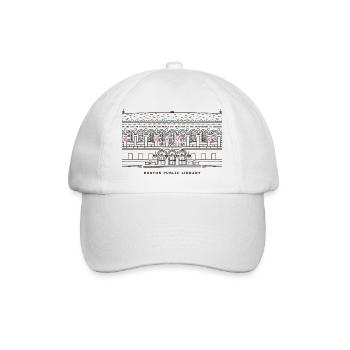 Boston, Drawing Public Library, États-Unis - Casquette classique - blanc/blanc - Devant
