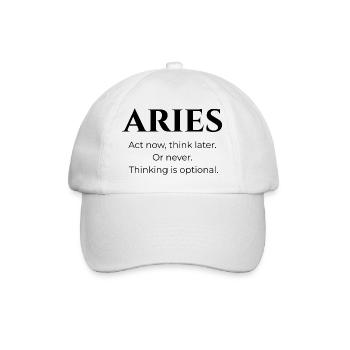 Zodiaque Bélier – Né pour diriger, forcé de faire la sieste - Casquette classique - blanc/blanc - Devant