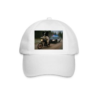 Mobylette poursuivi par une voiture de police - Casquette classique - blanc/blanc - Devant
