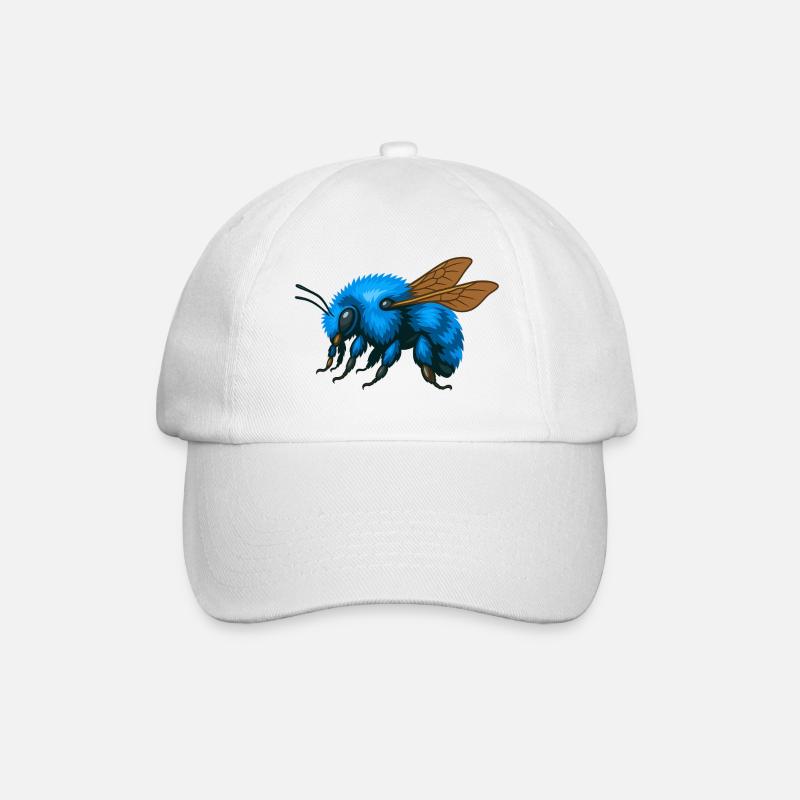 Blaue Hummel links - Baseballkappe - Weiß/Weiß