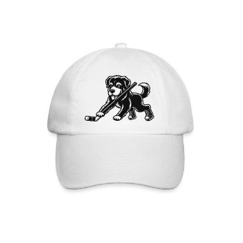 Cooler minimalistischer Husky Hockeyspieler - Baseballkappe - Weiß/Weiß - Vorne