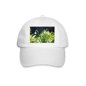 Schneeglöckchen Frühling Blüte Design - Baseballkappe - Weiß/Weiß - Vorne