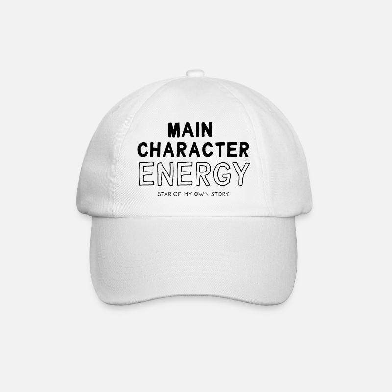 Main Character Energy - Baseballkappe - Weiß/Weiß