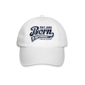 Born in September 1985 - Geburtstag - Geschenk - Baseballkappe - Weiß/Weiß - Vorne