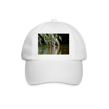 000_0762_DxO - Beaver Feeding on Willow Branches - Baseball Cap - white/white - Front