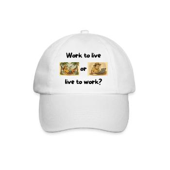 Escaping Routine: Relaxation vs Work Stress - Baseball Cap - white/white - Front