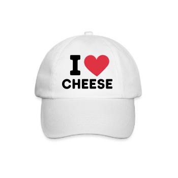I Love Cheese Quote Food Lover - Baseball Cap - white/white - Front