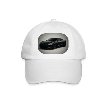 Elegant black sports car - Baseball Cap - white/white - Front