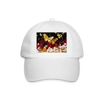 Golden Star Fairy and Butterflies - Baseball Cap - white/white - Front