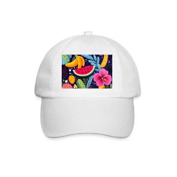 Colorful Tropical Fruits - Baseball Cap - white/white - Front