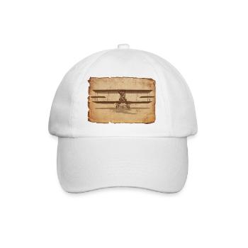 Illustration d’avion vintage sur papier brouillon - Casquette classique - blanc/blanc - Devant