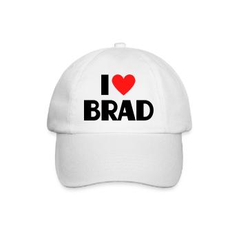 I love Brad Red Heart Love Fan Gift - Baseball Cap - white/white - Front