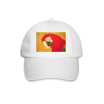 Elegant parrot head with warm play of colours - Baseball Cap - white/white - Front