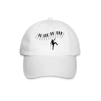 Sound Waves Art Graphic on Music T-Shirt - Baseball Cap - white/white - Front