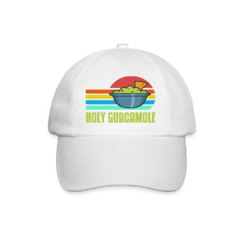 Holy Guacamole Retro Funny Avocado Dip Pun - Baseballkappe - Weiß/Weiß - Vorne