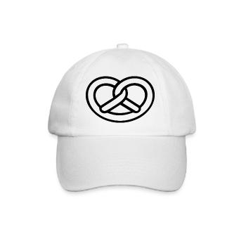 Minimalistische brezen Motiv - Baseballkappe - Weiß/Weiß - Vorne