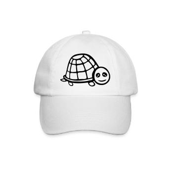 turtle cute smiling happy funny - Baseball Cap - white/white - Front