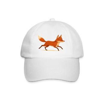 Laufender roter Fuchs - Baseballkappe - Weiß/Weiß - Vorne