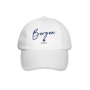 Bergen - Norway Flag Lettering - Norge - Norwegen - Baseball Cap - white/white - Front