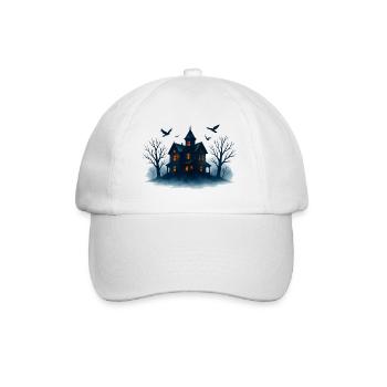 Blue Haunted House in the Moonlight - Baseball Cap - white/white - Front