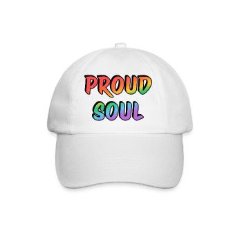 Proud Soul Rainbow Handwriting Typography - Baseball Cap - white/white - Front