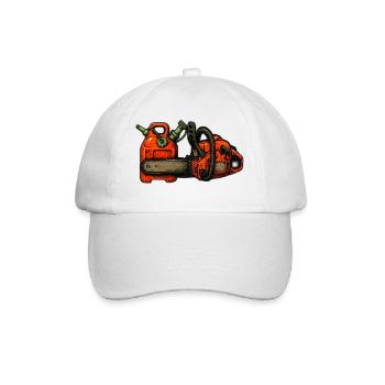 Tronçonneuse et bidon d’essence - Casquette classique - blanc/blanc - Devant
