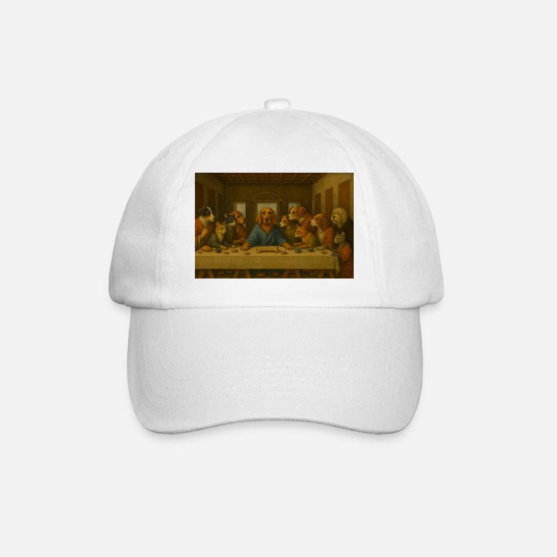 Dogs Last Supper - Baseball Cap - white/white