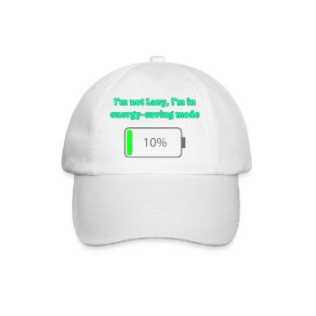 Energy saving mode: not lazy - Baseball Cap - white/white - Front