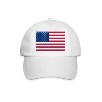 Dark Red American Flag - Baseball Cap - white/white - Front