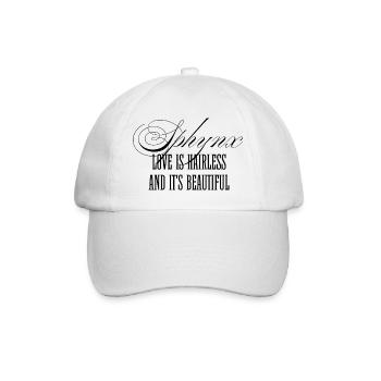 Beautiful Sphynx Cat Love  - Baseball Cap - white/white - Front