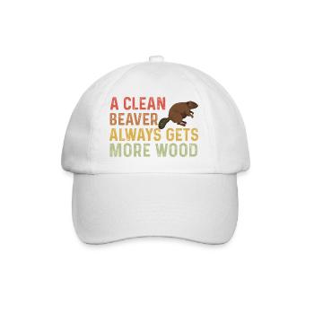 Clean beaver gets more wood - Baseball Cap - white/white - Front