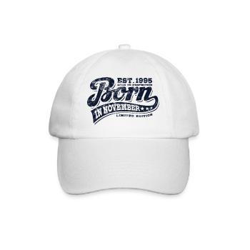 Né en novembre 1995 - Anniversaire - Cadeau - Casquette classique - blanc/blanc - Devant