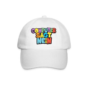 Colorful Computer Says No Graphic - Baseball Cap - white/white - Front