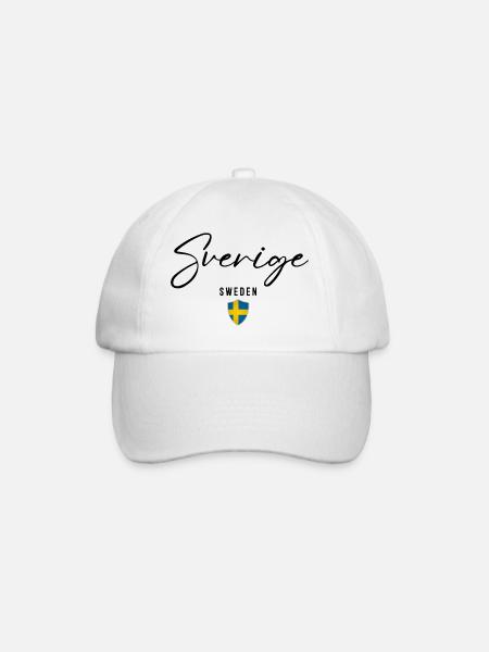 Orgullo sueco, hecho en Suecia - Basebollkeps - vit/vit